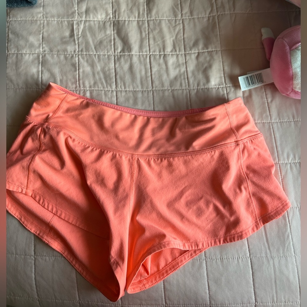 Coral lululemon shorts speed ups !!